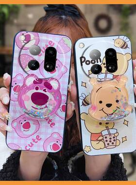 适用infinix Zero40 4G/5G手机壳防尘纯色透明液态可爱支架卡通