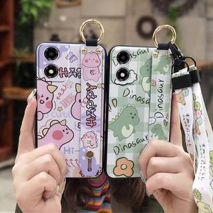 适用MOTO 液态可爱青春质感卡通动漫 E14手机壳腕带软壳潮流新款