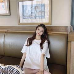 實拍夏季新款甜美可愛小熊恤寬鬆百搭短袖上衣女