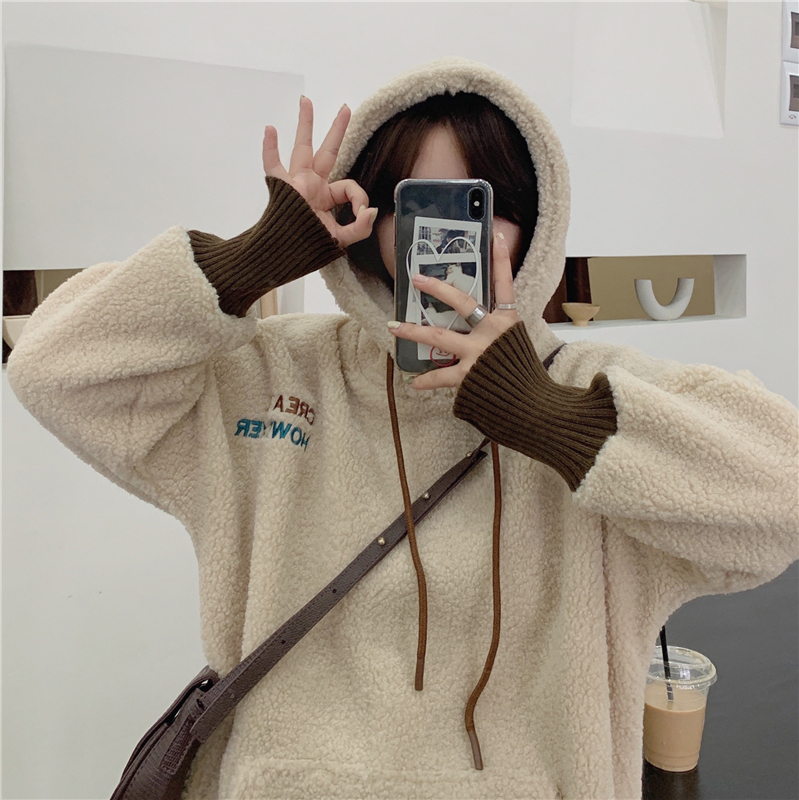 Real shot ~ New Korean loose and versatile hooded sweater in autumn and winter 2020