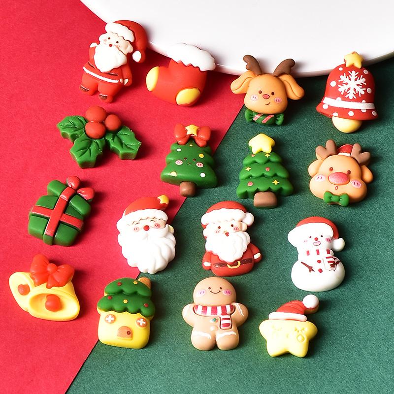 2025款圣诞树脂可爱卡通配件奶油胶diy手工材料自制饰品创意节日