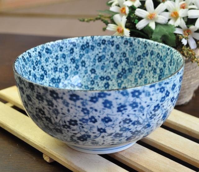 日式 日本进口陶瓷餐具 古伊烧 S系列内外满花圆形多用碗(大)汤碗
