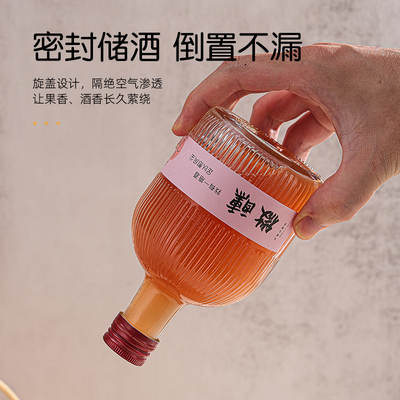竖纹果酒瓶自酿青梅酒瓶微醺空瓶