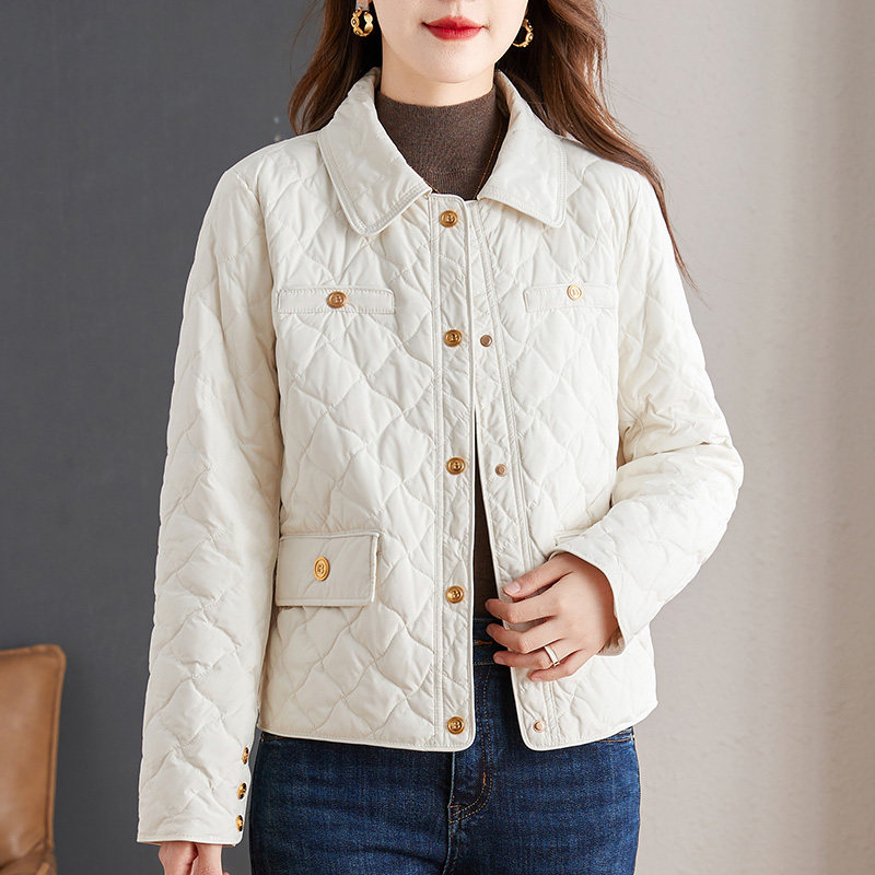 翻领轻薄白色内胆羽绒服女2025年新款冬季高端小个子鸭绒短款外套