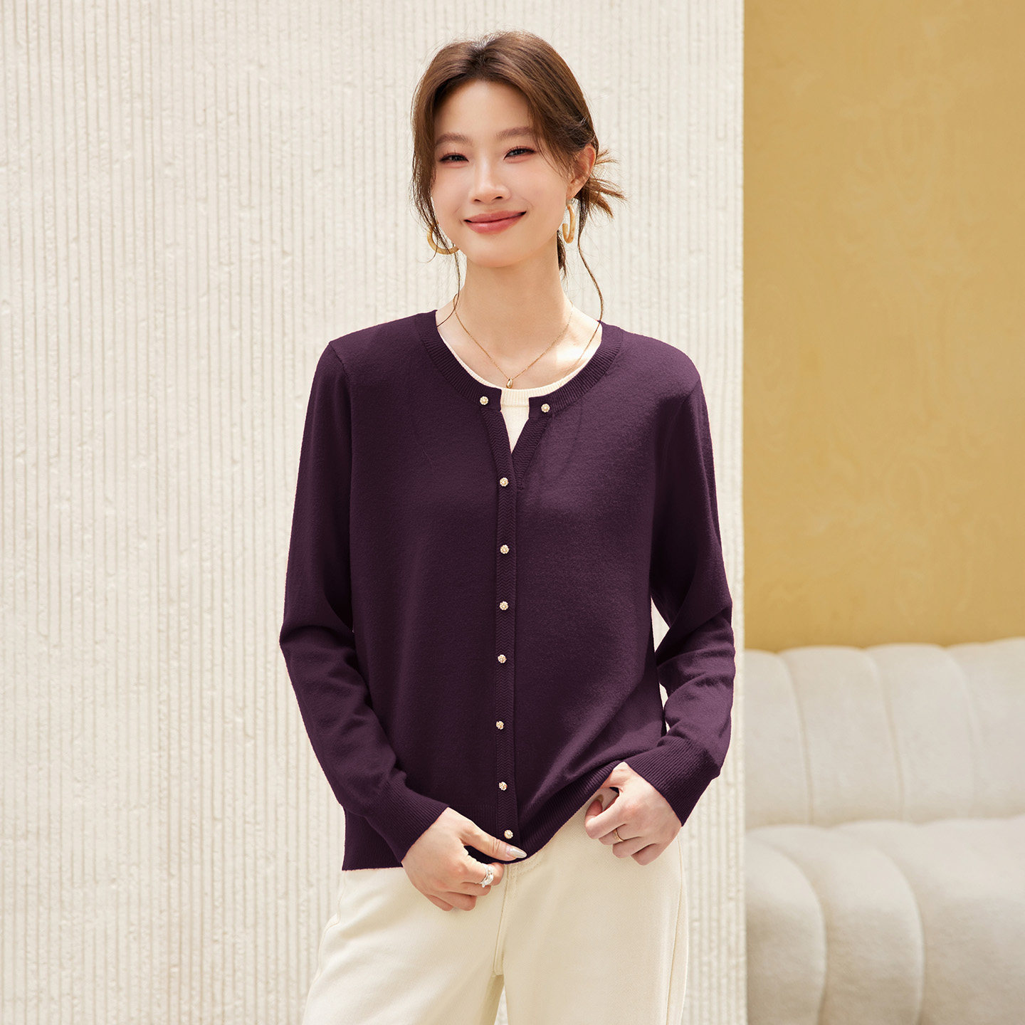 假两件毛衣针织衫女2026秋季新款高端女装洋气显瘦松弛感撞色上衣