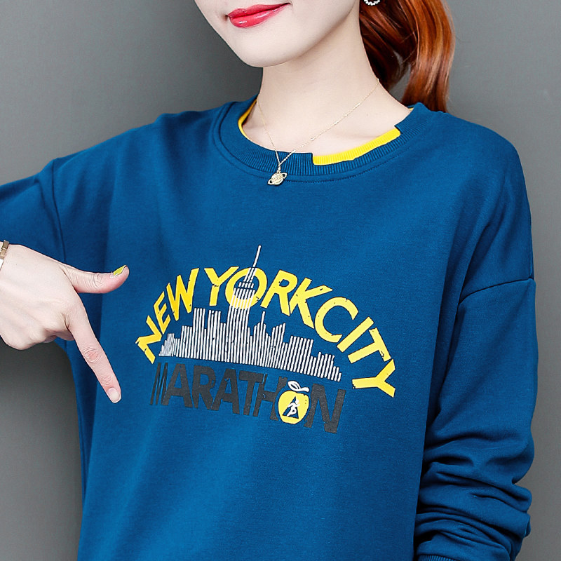 圆领卫衣女士2020年新款时尚洋气春秋薄款上衣宽松韩版早秋季外套