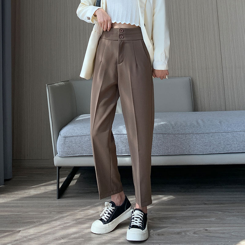 直筒薄款西装裤女2024新款夏季爆款宽松显瘦休闲九分裤小个子裤子