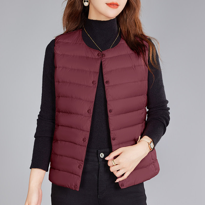 轻薄内胆打底无领马甲女2025新款冬爆款外穿保暖背心妈妈马夹外套