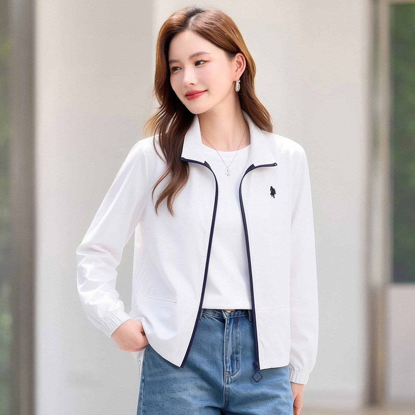立领风衣夹克女士外套秋季薄款图片