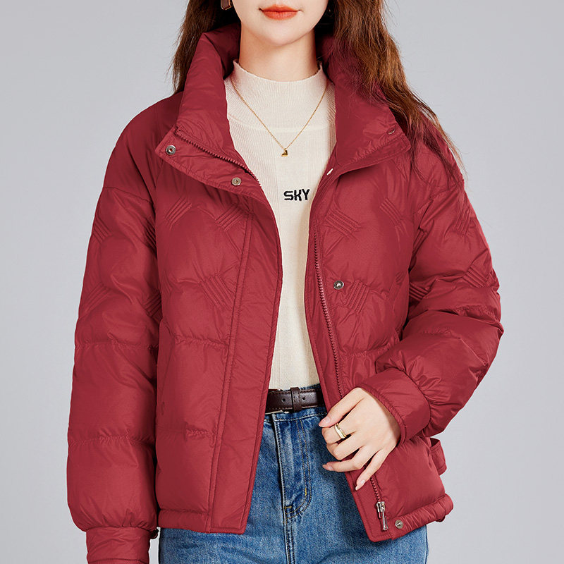 立领羽绒服女轻薄2025新款冬季爆款洋气短款女装鸭绒内胆妈妈外套