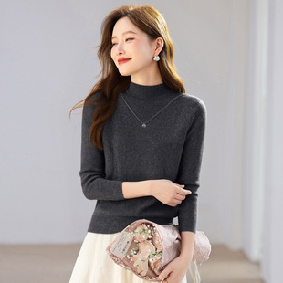 半高领毛衣女针织衫2025新款冬季爆款女装大衣内搭上衣打底可外穿