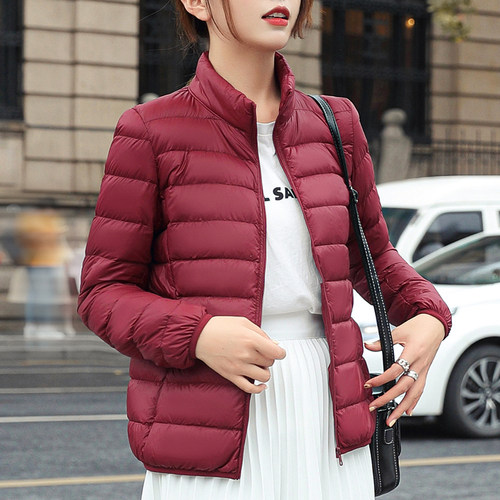 轻薄内胆立领羽绒服女鸭绒外套