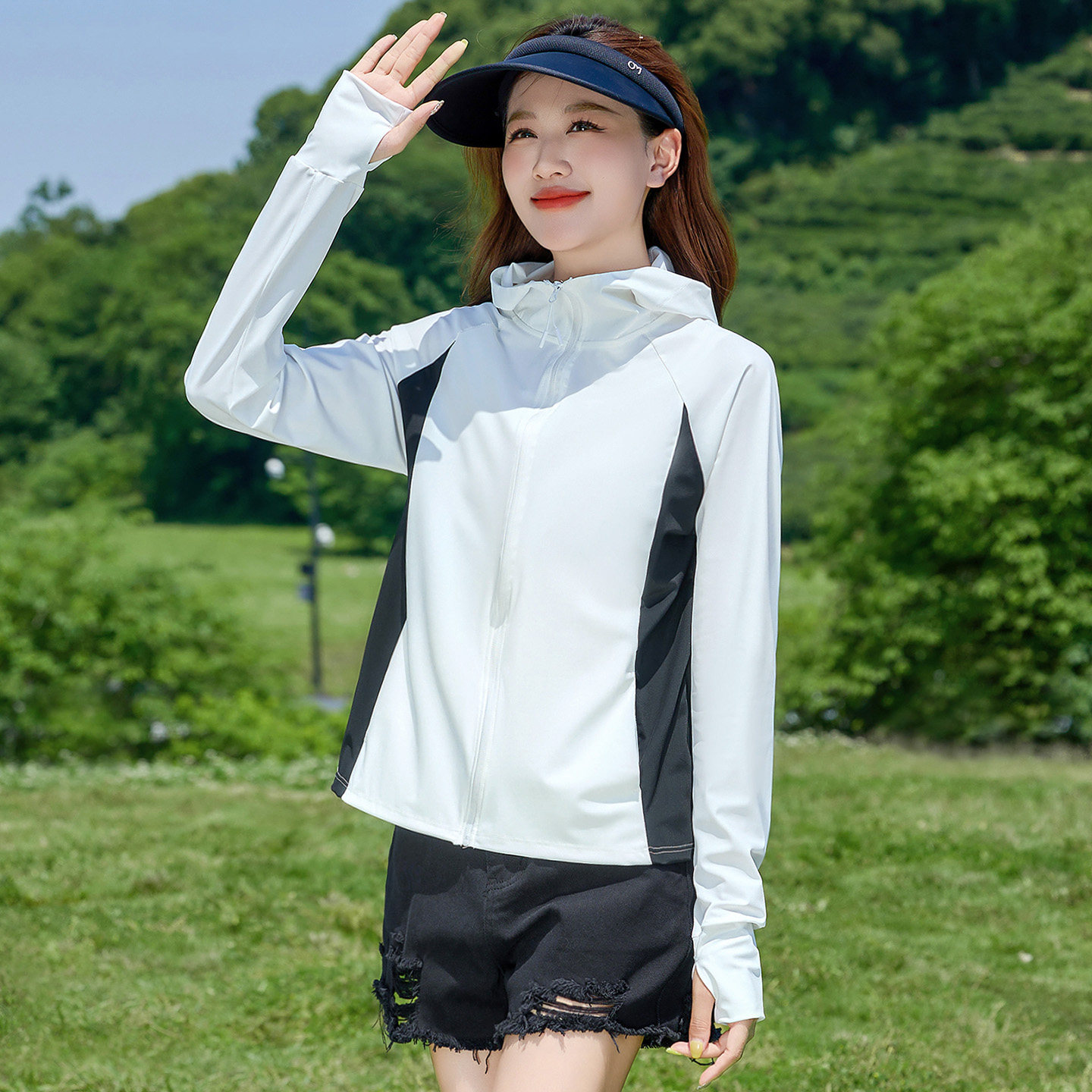 冰丝白色防晒衣女2026新款夏季凉感户外防紫外线防晒服修身薄外套