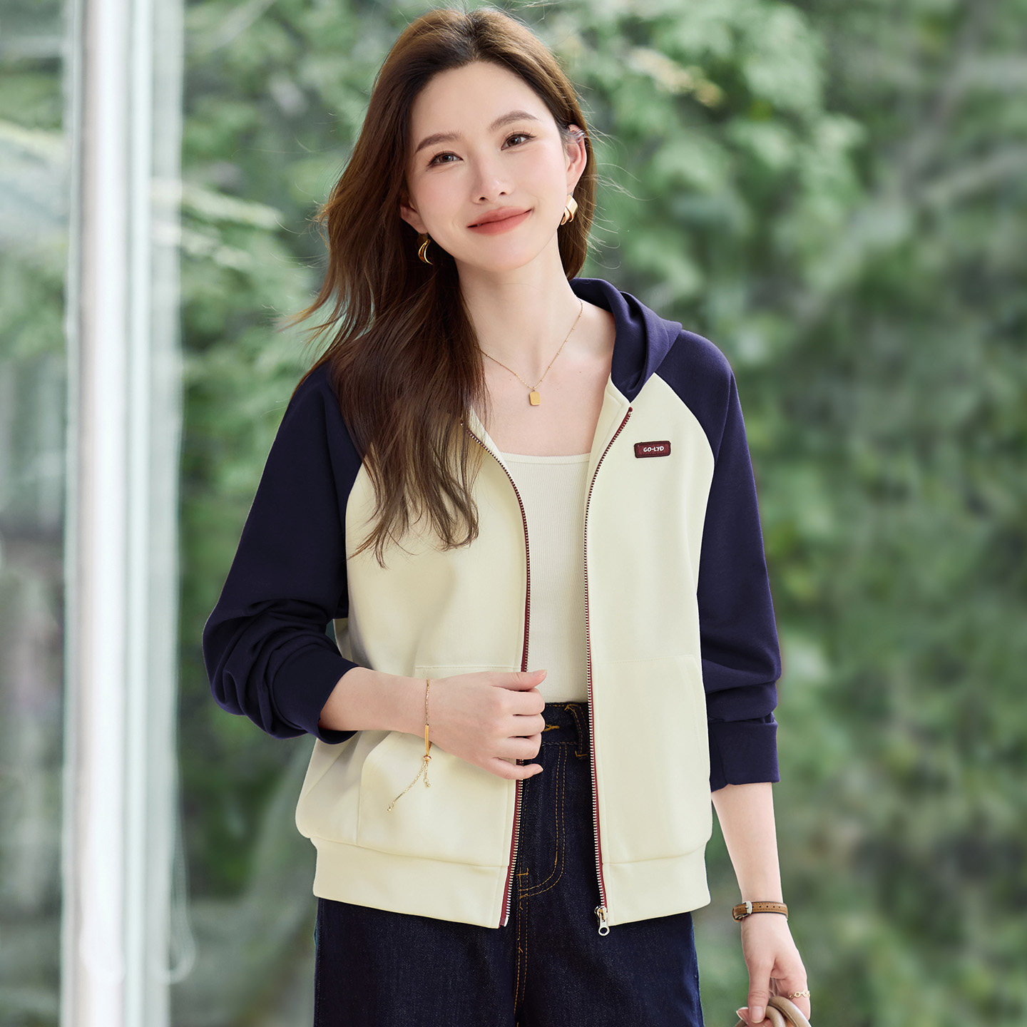 连帽女士外套2026新款高端女装爆款洋气上衣春秋休闲开衫卫衣薄款