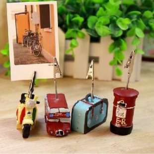 创意可爱旅行的意义英伦复古树脂留言夹便条夹照片夹桌面搭配摆件