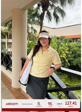 老章和小胖PONGKIKI正肩云朵POLOT恤大码女夏修身v领翻领短袖上衣