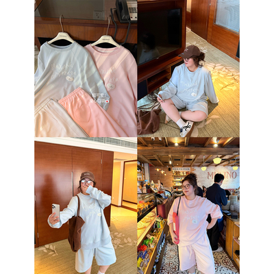 老章和小胖PONGKIKI奶芙芙云朵棉套装新款休闲卫衣套装修身套头女