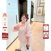 老章和小胖PONGKIKI网球少女套头连帽衫 慵懒风宽松透气显瘦小上衣