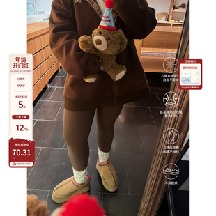 老章和小胖PONGKIKI保命鲨鱼裤女冬季大码加绒加厚保暖打底瑜伽裤