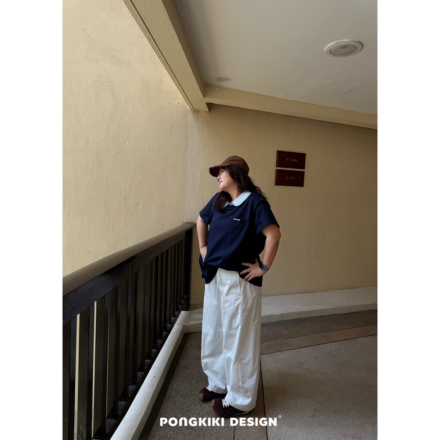 老章和小胖PONGKIKI府绸冰感棉九分气球裤大码女胖mm夏薄款休闲裤图片