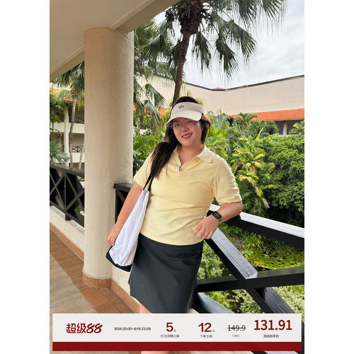 老章和小胖PONGKIKI正肩云朵POLOT恤大码女夏修身v领翻领短袖上衣