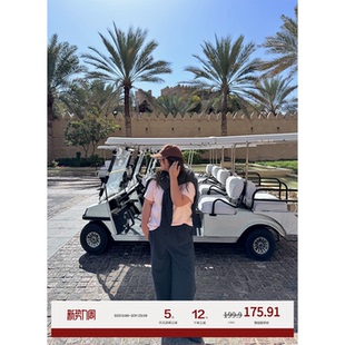 高级垂感休闲百搭长裤 老章和小胖PONGKIKI拼接腰头直筒西裤 女大码