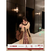 老章和小胖PONGKIKI美国Supima匹马棉长款 气质外套女 风衣中长款