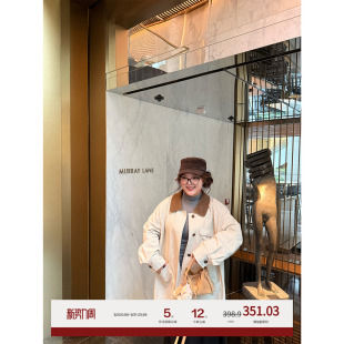 老章和小胖PONGKIKI巴恩风水洗复古夹棉风衣夹克女大码休闲外套秋