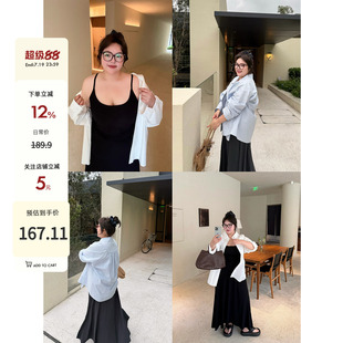 親膚透氣寬松顯瘦背心連衣長裙 老章和小胖PONGKIKI氣質吊帶裙大碼