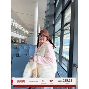老章和小胖PONGKIKI叠穿神器90白鸭绒羽绒马甲女大码 坎肩背心 冬季