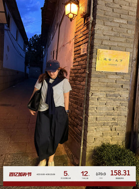 老章和小胖PONGKIKI大码女茧型气球半裙胖mm宽松夏百搭显瘦半身裙