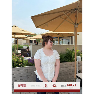 雪纺小衫 老章和小胖PONGKIKI南法小甜衫 新款 蕾丝衫 宽松V领法式