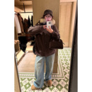 冬 直筒牛仔裤 老章和小胖PONGKIKI威廉斯堡流浪泼墨街头神裤 女大码