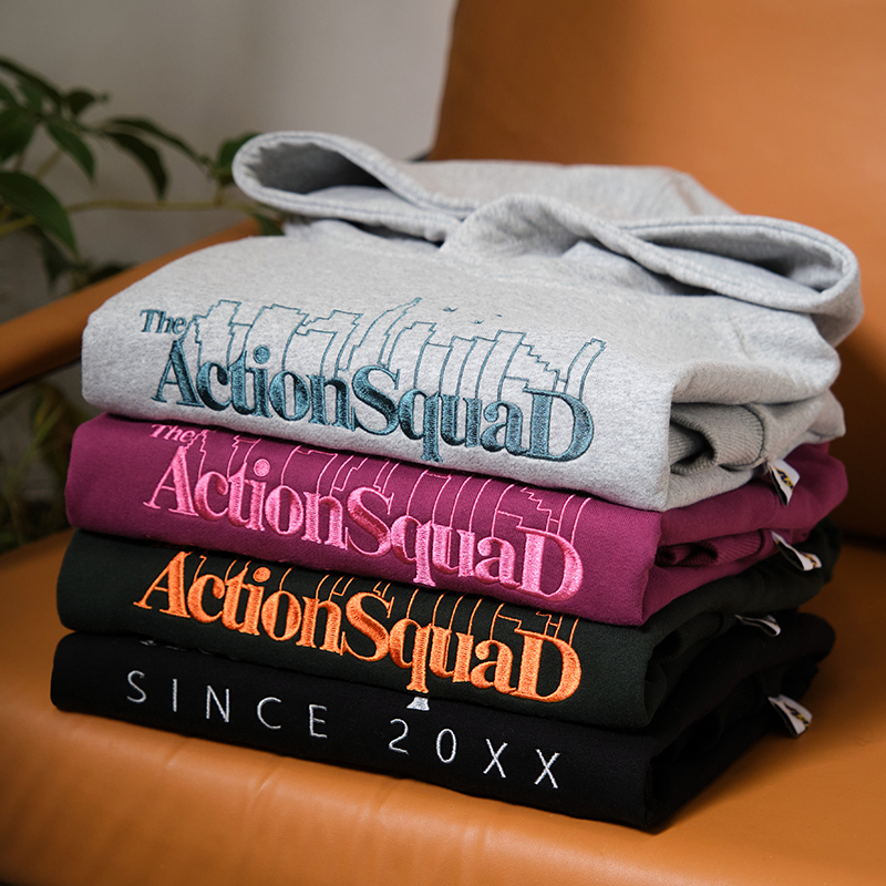 ACTIONS潮牌刺绣基础款连帽卫衣