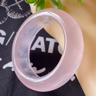 天然水晶手镯粉水晶手镯粉晶加宽手镯粉晶镯子内径56宽22MM礼物女