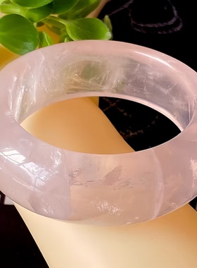 天然水晶手镯粉水晶手镯粉晶加宽手镯宽版内径56MM条宽22MM礼物女