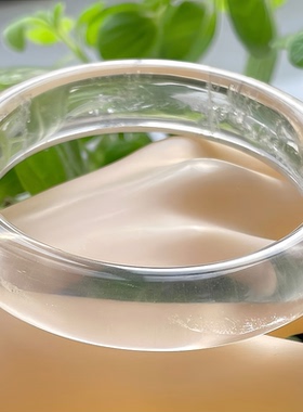 天然水晶手镯白水晶手镯内径55条宽13MM一物一图生日礼物女款饰品