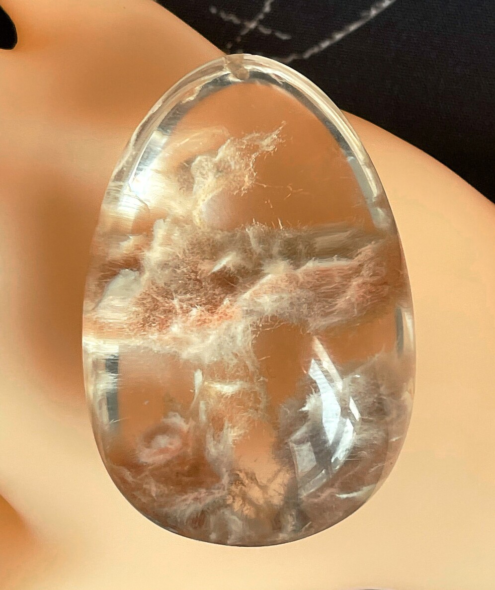 天然水晶吊坠红兔毛吊坠巴西红兔毛毛衣链挂件男女款饰品礼物清透