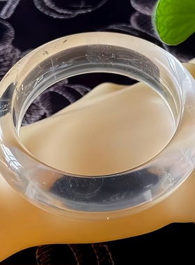 天然水晶手镯白水晶手镯白水晶镯子内径54条宽18MM日常佩戴礼物女