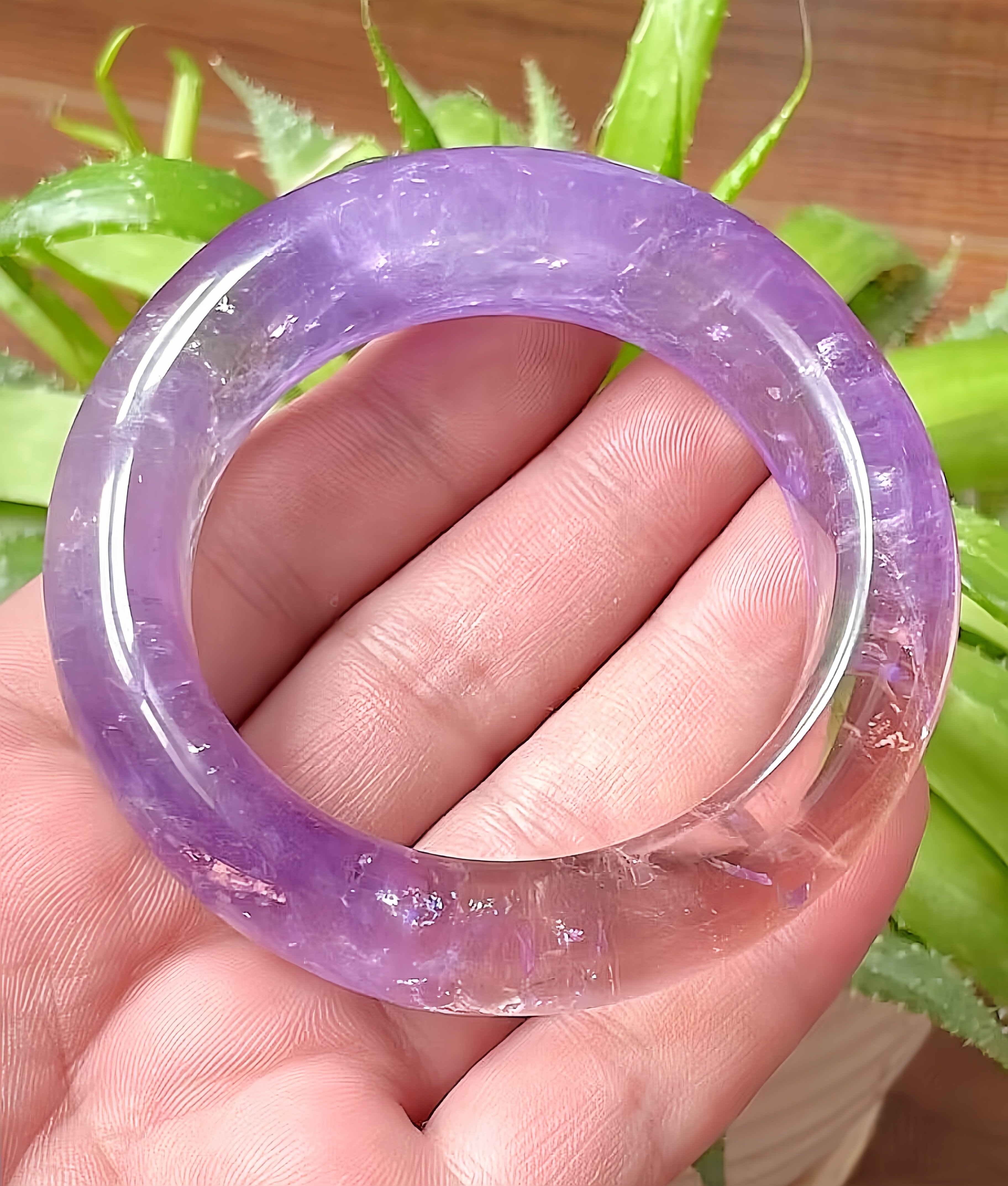 天然水晶手镯紫水晶手镯巴西紫黄晶小巧款内径51mm生日礼物饰品女