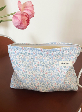 2026新款棉布小清新水乳化妆包大容量便携旅行收纳袋拉链手拿包女