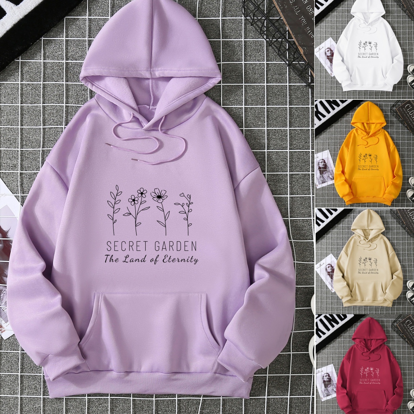 明鑫女装供应链亚马逊欧美卫衣秋冬2025新款压花潮流长袖上衣