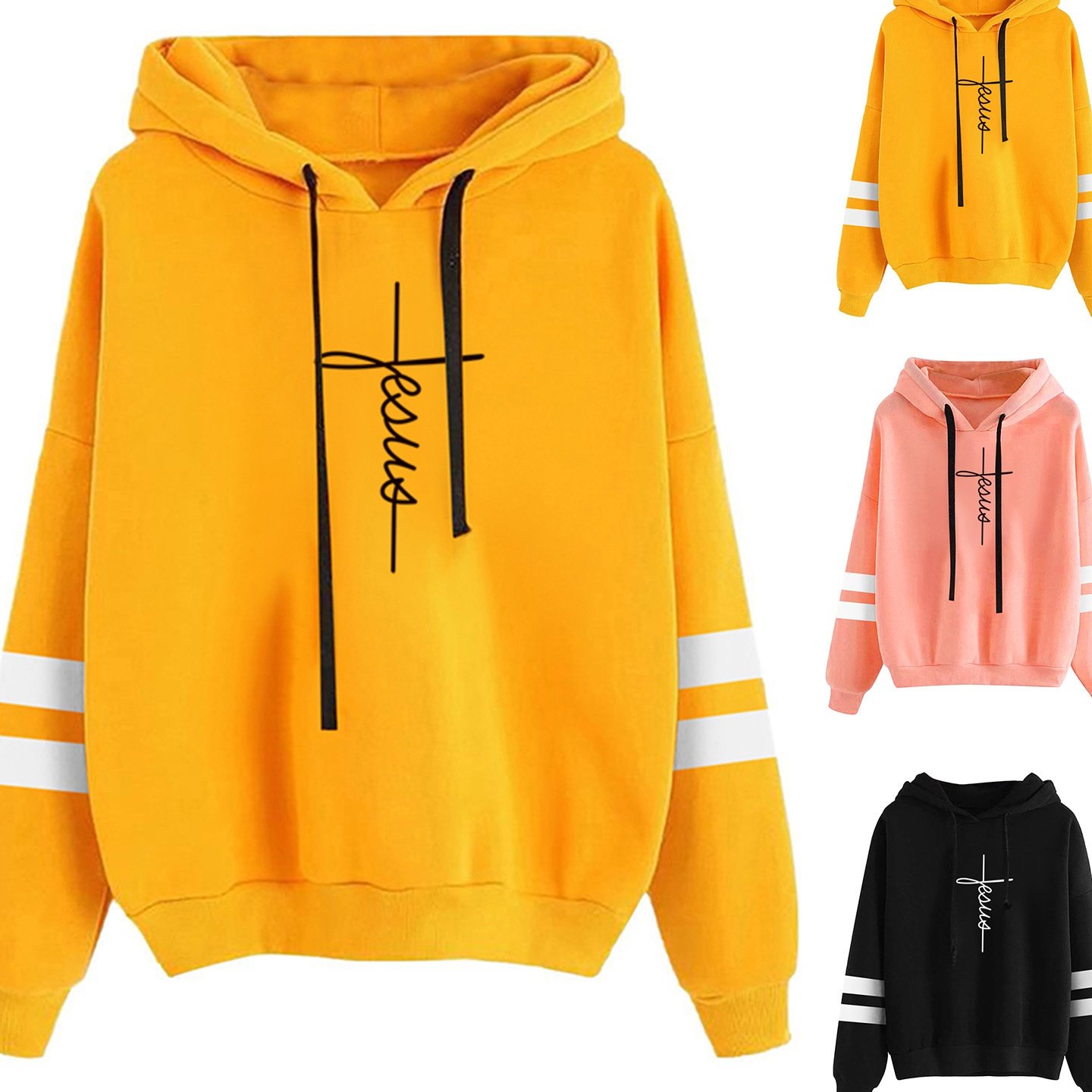 2022亚马逊Wish欧美跨境春秋冬新款女装卫衣印花连帽