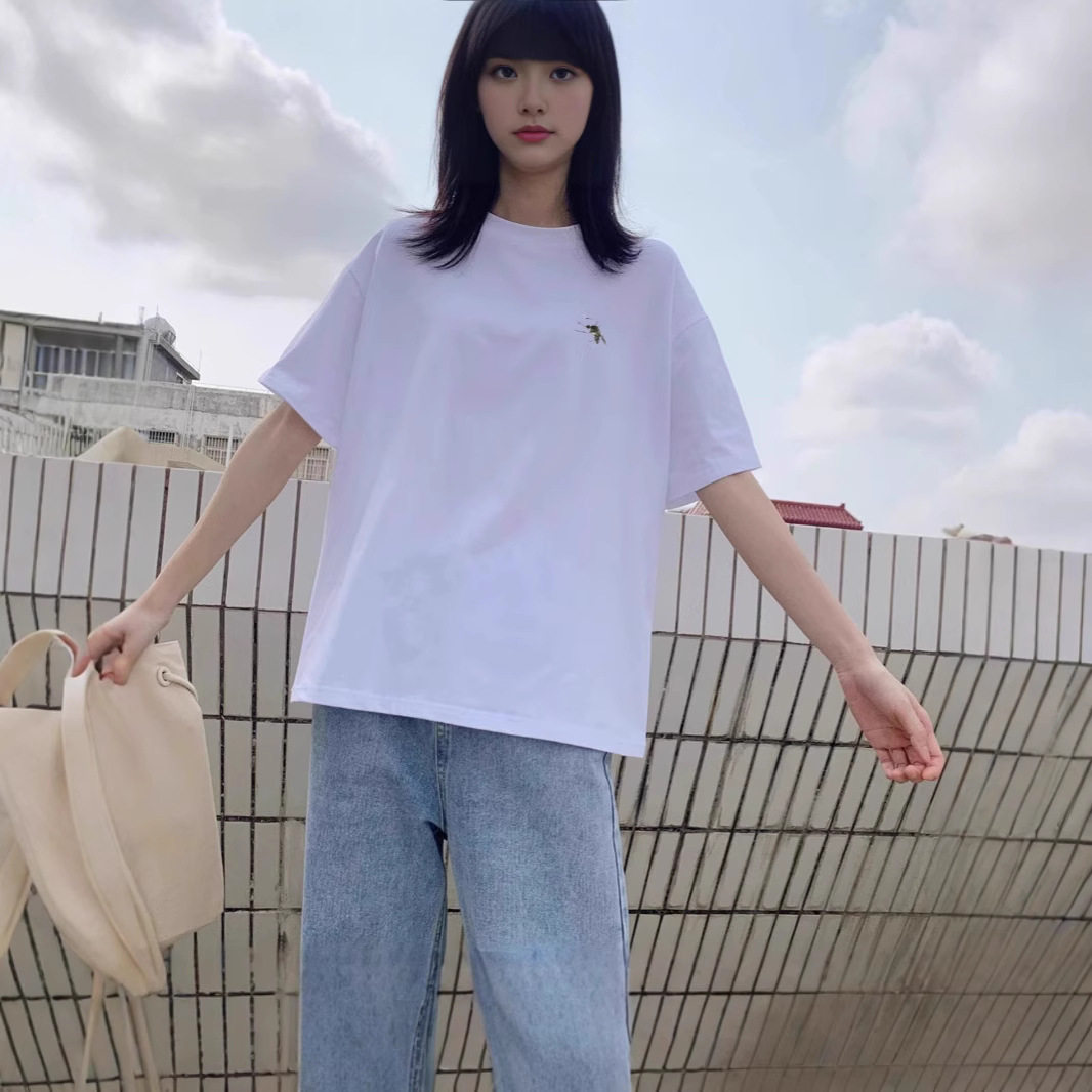 t恤 女重磅潮流新款网红款小动物男女打底衫简约宽松百搭工厂直销
