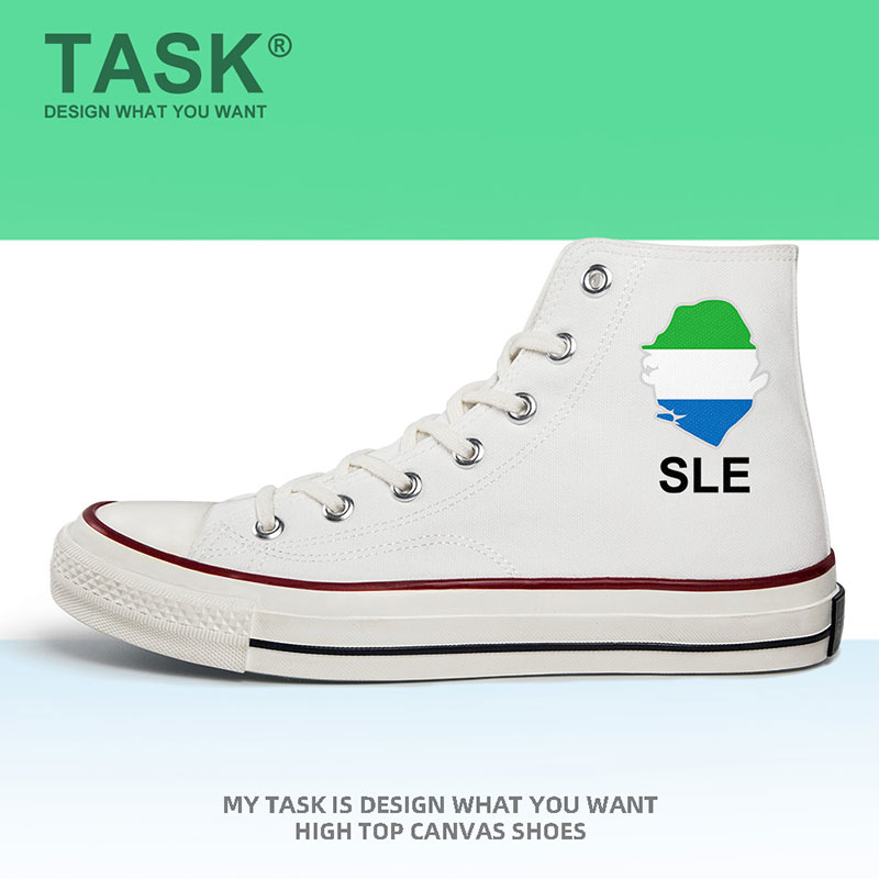 塞拉利昂Sierra Leone高帮帆布鞋男女国家地图潮流板鞋潮设 无界