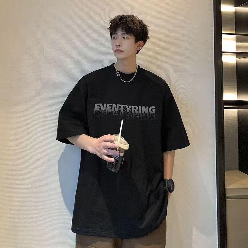 胖子100%棉大码300斤时尚美潮酷街头设计个性百搭宽松显瘦短袖T恤