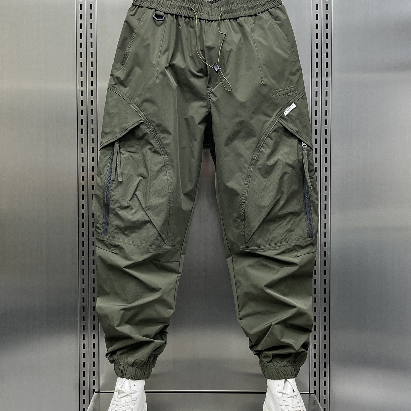 潮牌工装裤男炸街夏季薄款宽松裤子夏季束脚裤潮流美式痞帅九分裤