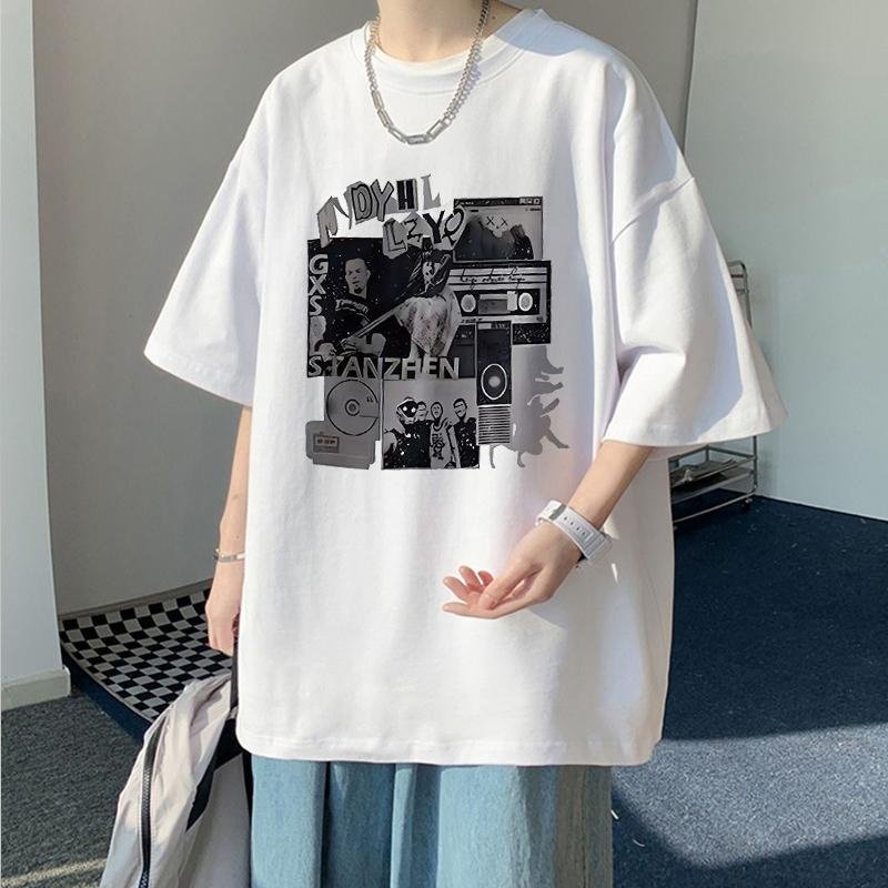 纯棉重磅200-300斤加肥加大码短袖胖子男装T恤宽松夏季潮流青少年