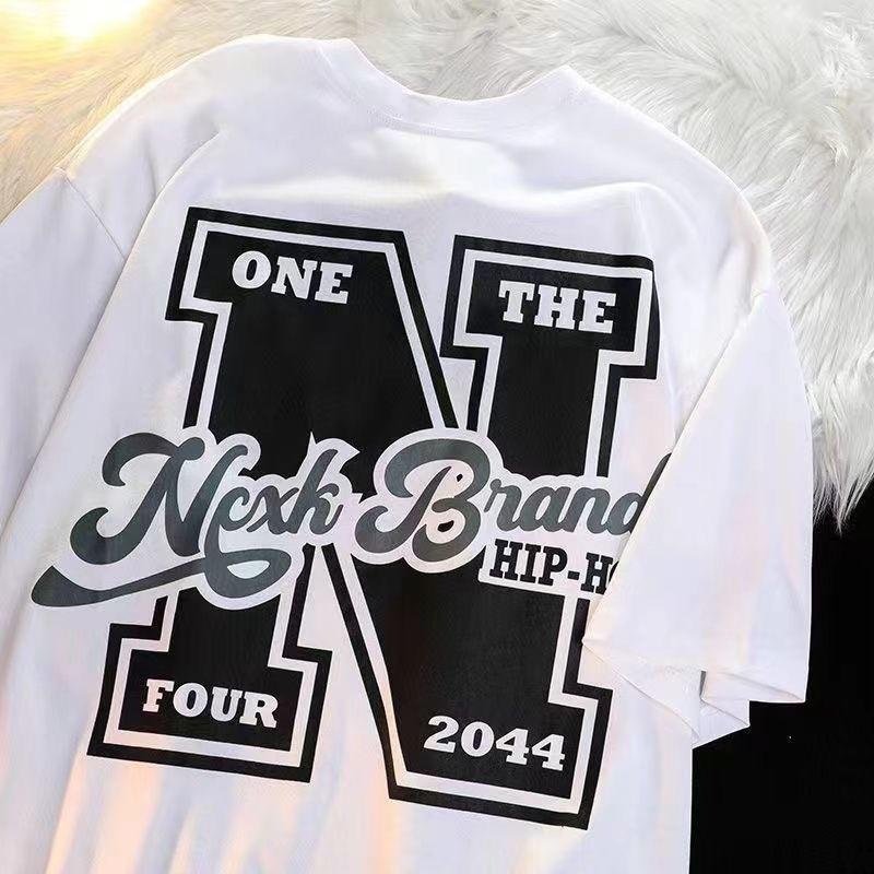 胖子100%棉大码300斤时尚美潮酷街头设计个性百搭宽松显瘦短袖T恤