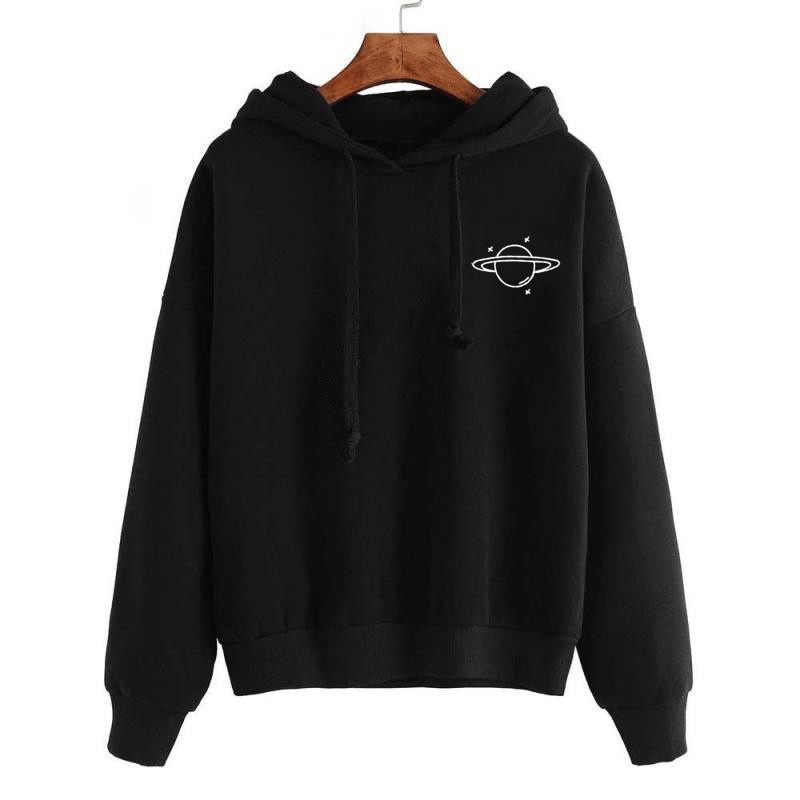 亚马逊跨境秋冬欧美连帽套头印花卫衣wish多色上衣女运动衣服